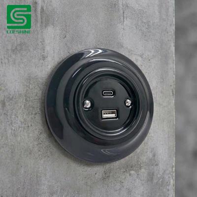 Porcelain USB outlet socket